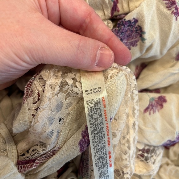 Intimately Free People Body Suit Lace Ruffle Floral White Women’s S - Picture 3 of 10